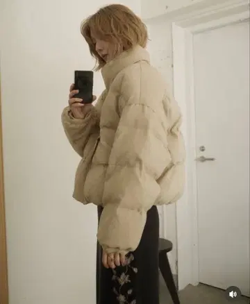 Eaphi CHECK PATTERN PUFFER JACKET