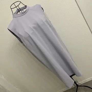 택 포함 새상품 연보라 슬리브리스 드레이프 원피스