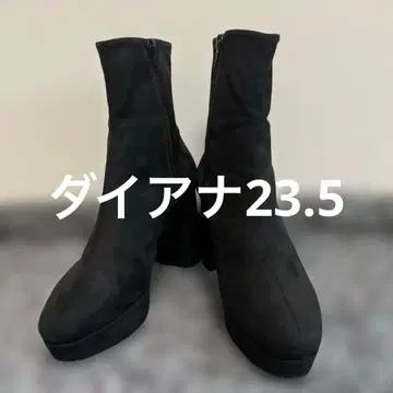 다이애나 블랙 스웨이드 하이힐 부츠