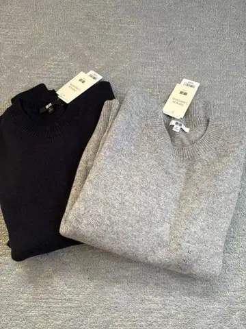 UNIQLO 프리미엄 라무 크루넥 스웨터 XL 2장 세트