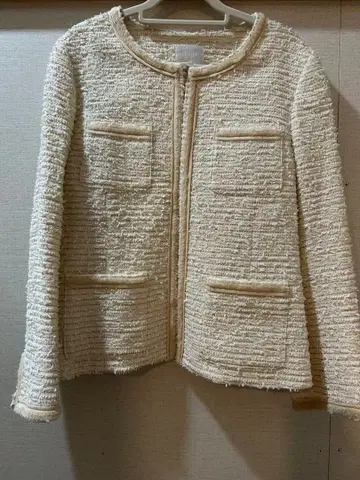 아이보리 트위드 자켓 사이즈 38