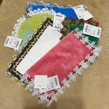 치카자와 레이스 타월 손수건 5장 세트