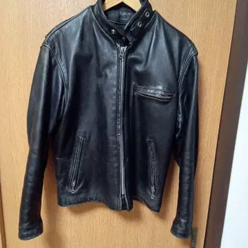 블랙 가죽 싱글 라이더 자켓