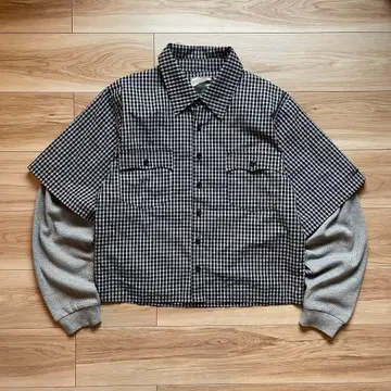 B.BALLSY 와플 도킹 체크 셔츠
