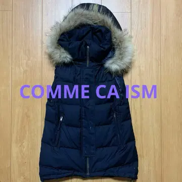 COMME CA ISM 퍼 달린 다운 베스트