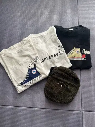 CONVERSE 스누피 콜라보 T셔츠 3점