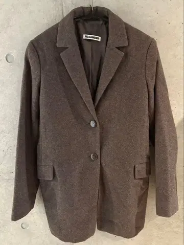 질 샌더 그레이 테일러드 자켓