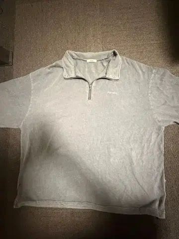 그레이 하프 지퍼 트레이닝복 L