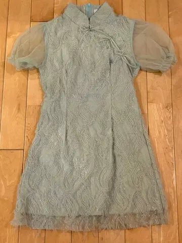 차이나풍 미니 원피스 그린 M 사이즈