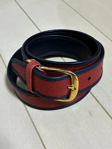 새상품급 dunhill 던힐 벨트 다크 네이비 x 홍차
