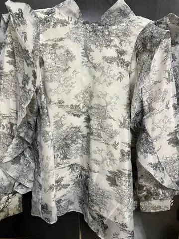 스나이델 오간자 시스루 블라우스