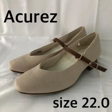 새상품급 Acuerez 베이지 스트랩 펌프스 22.0