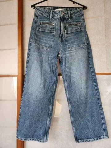 ZARA 스트레이트 데님 EUR 36 지퍼 포켓 부착