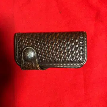 뜨개질 디자인 장지갑 브라운