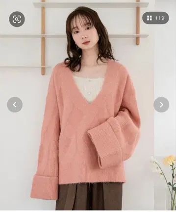 mideal 케이블 니트 풀오버