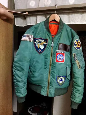 아비렉스 MA-1 35주년 기념 L~XL 상당 와펜 카키 밀리터리