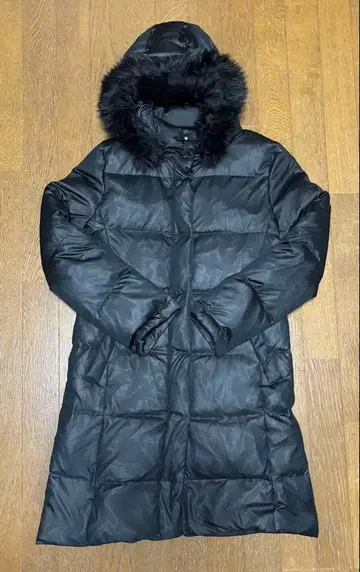 블랙 다운 자켓 후드 부착 F 사이즈