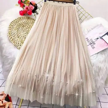 빅 사이즈 롱 스커트 4XL 애프리콧