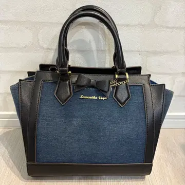 samantha vega 데님 가죽 핸드백