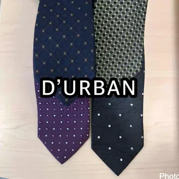 D'URBAN 도트 무늬 슬림 타이 4개 세트