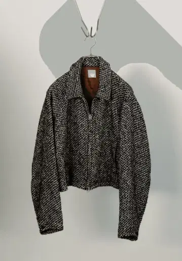 [ BISOWN ] Ex.MIXTWEED SHORT ZIP BLOUSON