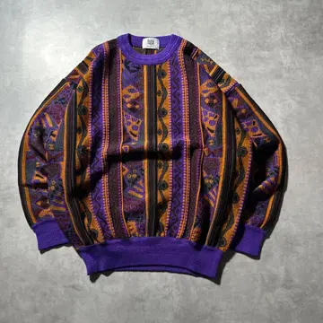 Modigliani 퍼플 기하학 올 패턴 모드 아트 패턴 니트