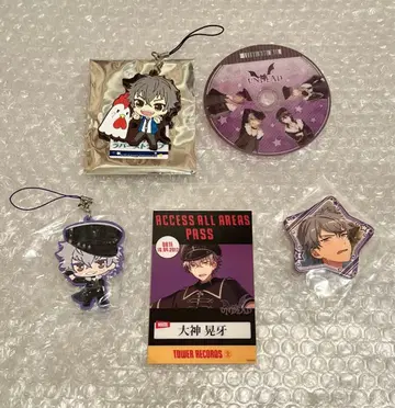 오오가미 코가 타워 레코드 패스 캔뱃지 러버 스트랩 굿즈 세트