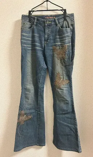 toco toco 나비 자수 부츠컷 플레어 데님 y2k M 사이즈