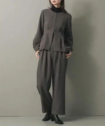 허리 턱 자켓 셋업 블랙 팬츠 셋업 S 사이즈