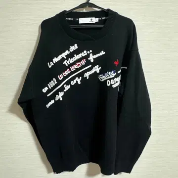 르꼬끄골프 니트 스웨터 긴팔 문자 자수