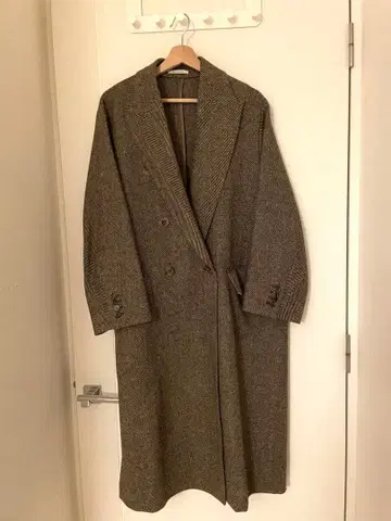 미사용 쿠튀르 드 아담 헤링본 코트