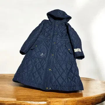 새상품급 디즈니 미키마우스 퀼팅 롱 보아 코트 네이비