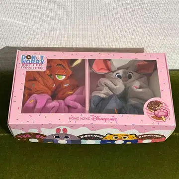 홍콩 디즈니 한정판 주토피아 2 닉 주디 스크런치 슈슈 2개 세트