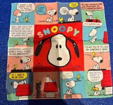 스누피 코믹스 타일 손수건 쇼와 레트로