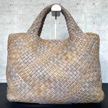 [ FALORNI ] 인트레차트 바이컬러 램 가죽 A4 토트백