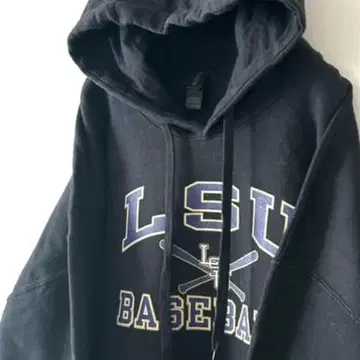 길단 LSU 베이스볼 맨투맨 후드티 XL 블랙 블랙 구제 의류