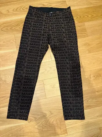 MARK&LONA 로고 프린트 팬츠 46 브라운