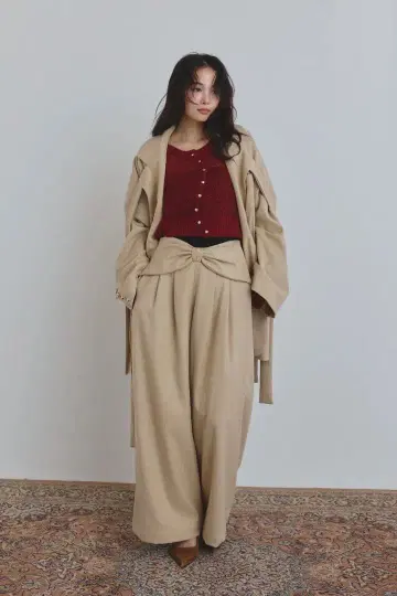 andequal 웨이스트 리본 디자인 팬츠