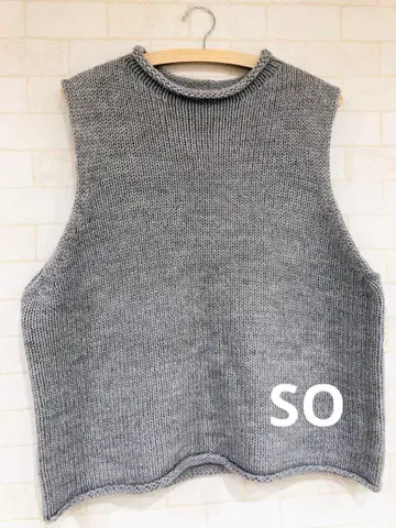 SO 에스오 알파카 혼방 로우 게이지 베스트 그레이 프리 사이즈