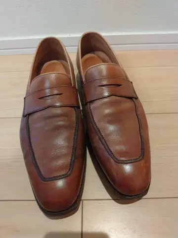 Crockett&Jones 가죽 로퍼 카멜 브라운