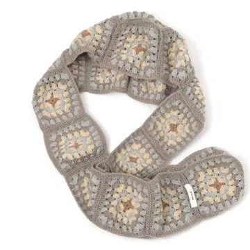 니코앤드 후드 부착 머플러 그레이 믹스