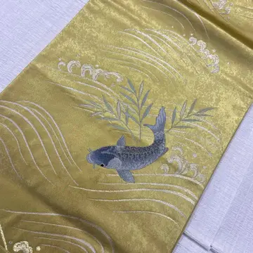 후쿠로 오비 순수 실크 육통 호몬기 이로무지 츠케시타