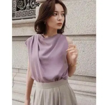 anuans 아뉴앙스 비대칭 드레이프 블라우스