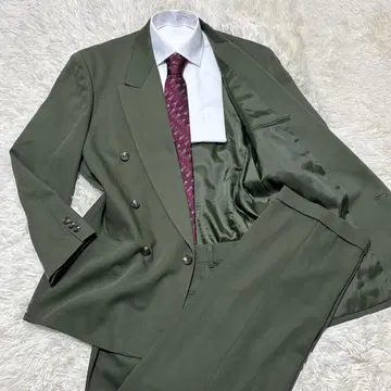 스다 마사키 빈티지 더블 수트 상하의 그린 빅 사이즈 XL