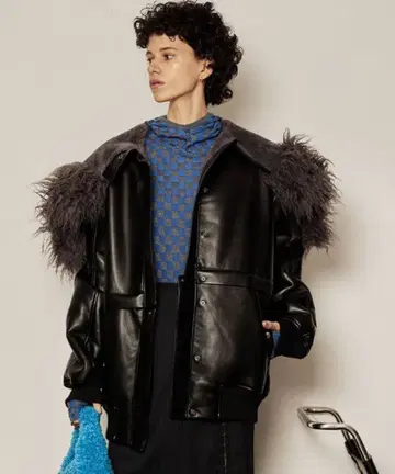 [새상품급] MAISON SPECIAL 2WAY 길이 빅 칼라 블루종