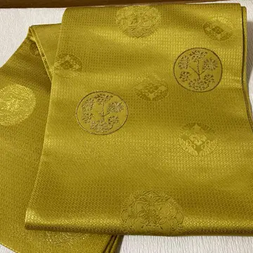 고급 순수 실크 육통 후쿠로 오비 화문 꽃문 호테이야 맞춤 금 골드