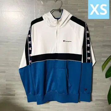 Champion 집업 후드티 파랑/화이트/블랙