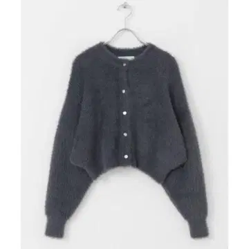 라메 샤기 크롭 가디건