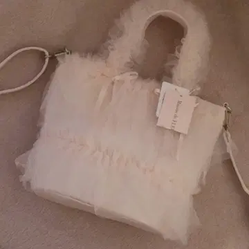 Maison de FLEUR 튤 프릴 2Way 토트백 핑크