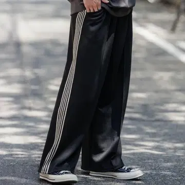 와이드 저지 팬츠 사이드 스트라이프